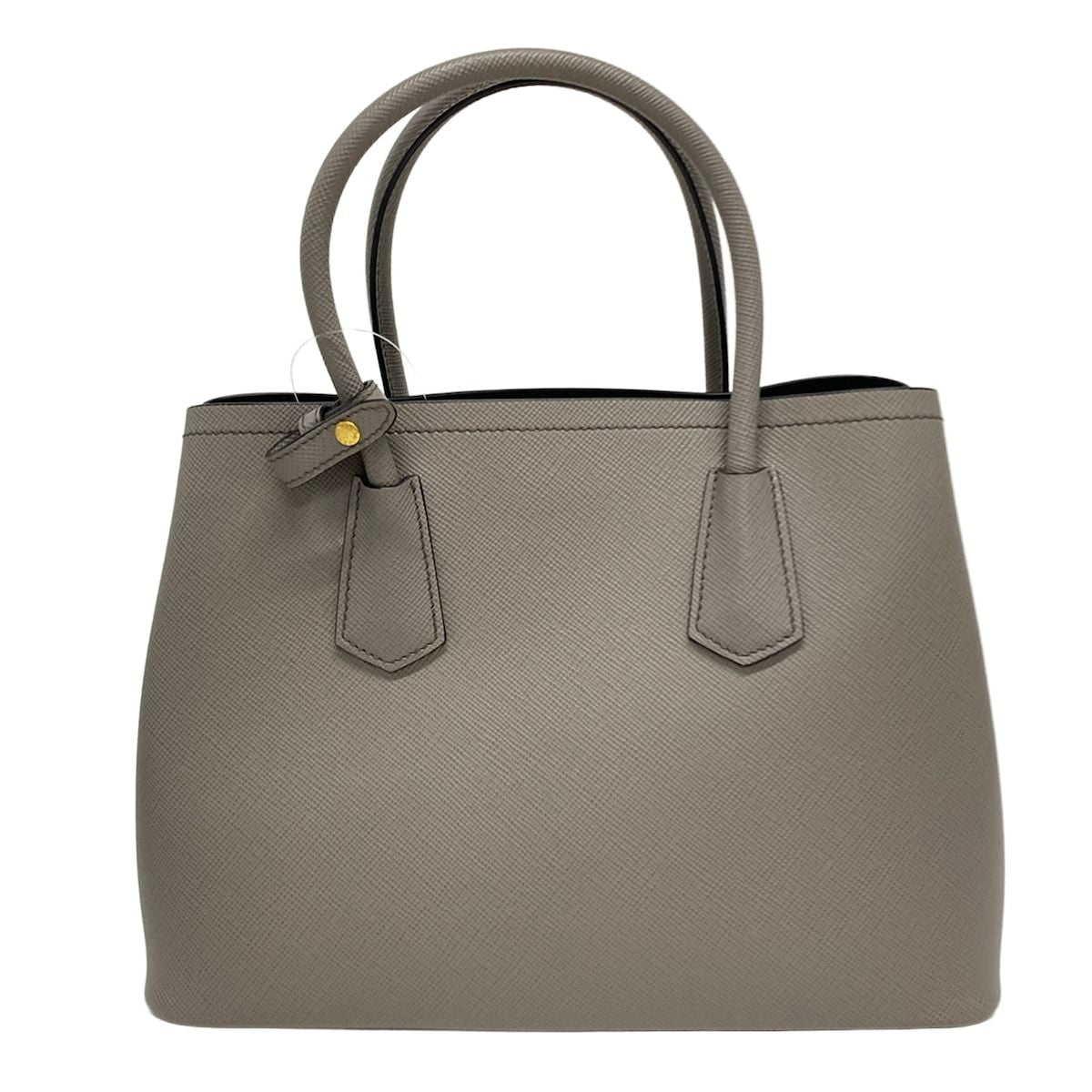 Prada Handbag Double Bag Gray Beige Leather — view 3
