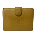 Chanel 2 Folding Wallet Light Brown Gold Kiss Lock