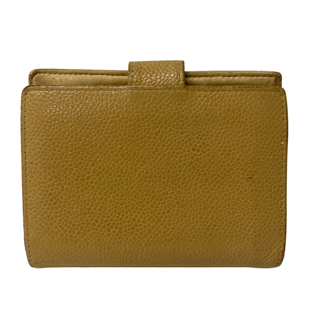 Chanel 2 Folding Wallet Light Brown Gold Kiss Lock — view 2