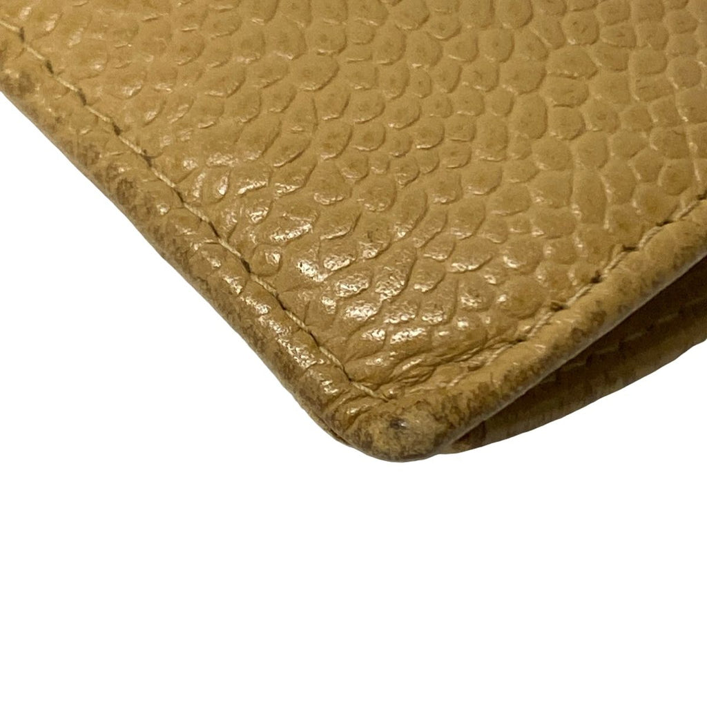 Chanel 2 Folding Wallet Light Brown Gold Kiss Lock — view 8