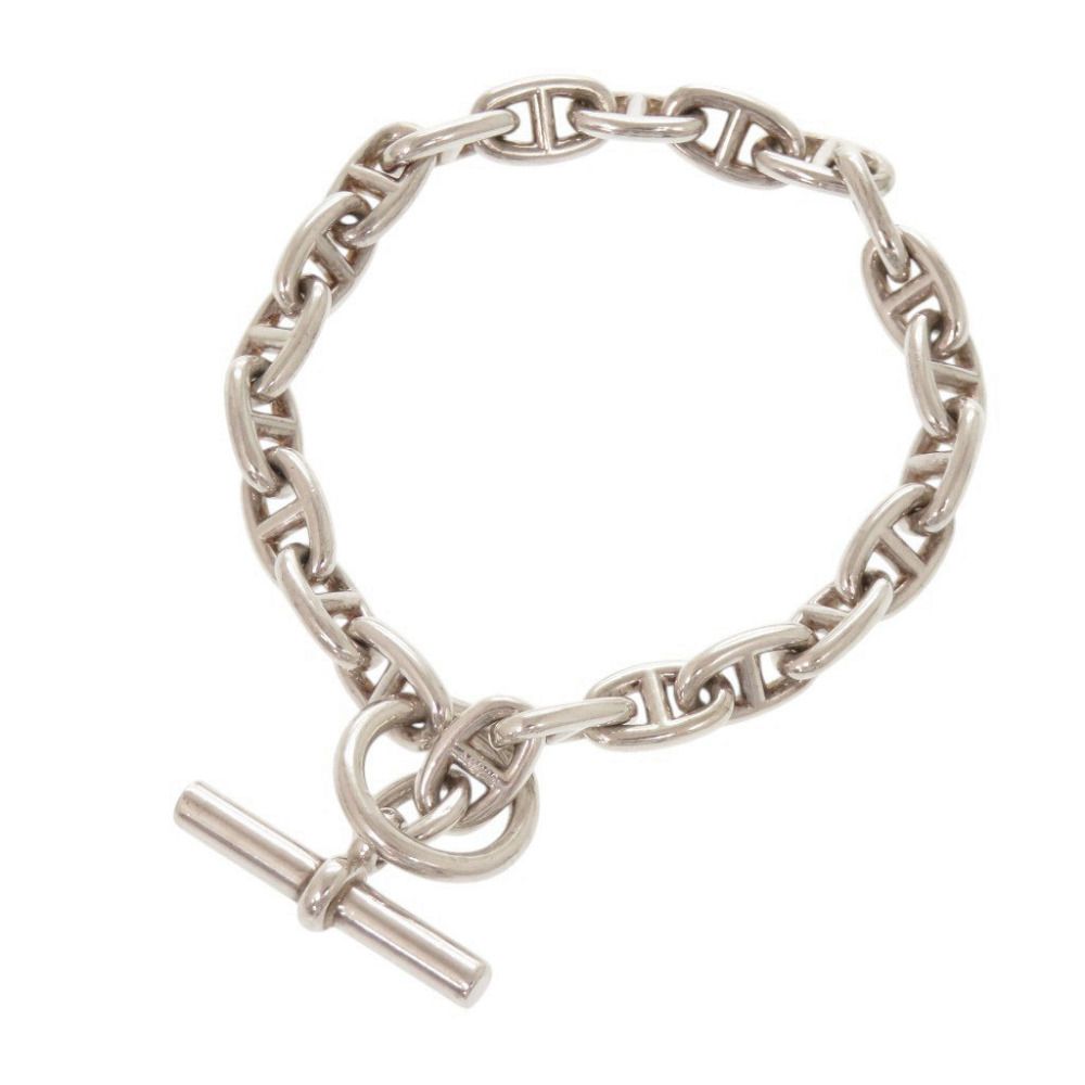Hermes Chaine D'ancre TPM 22 Links 925 Sterling Silver Bracelet