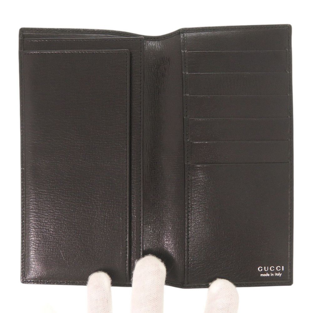Gucci Logo Leather Black Billfold Wallet — view 5