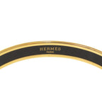 Hermes Enamel PM Metal Gold Orange Bangle Bracelet — view 4