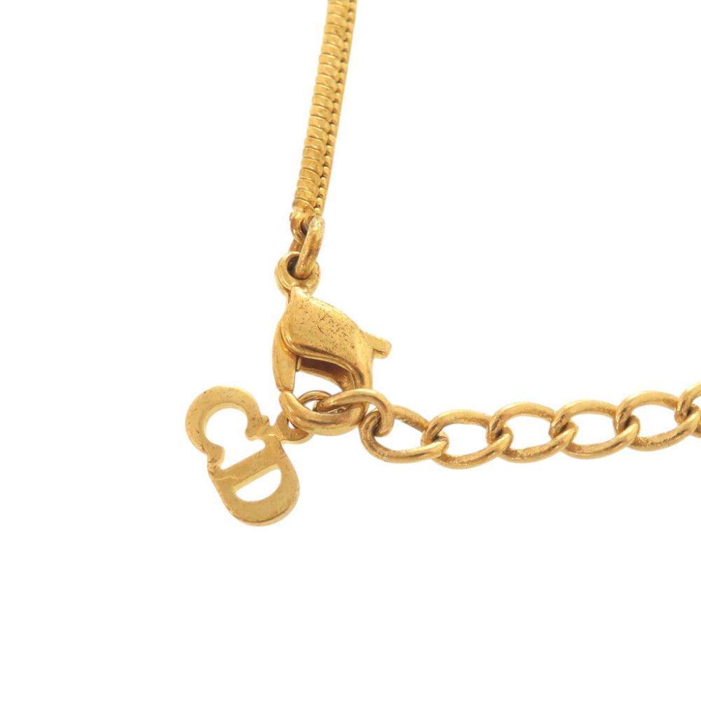 Dior D Logo Metal Gold Necklace — view 4