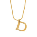 Dior D Logo Metal Gold Necklace
