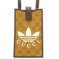 Gucci Adidas GG Crystal Leather Brown Phone Case