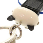 Prada Cat Robot Saffiano Leather Metal Black White Key Holder Charm — view 9