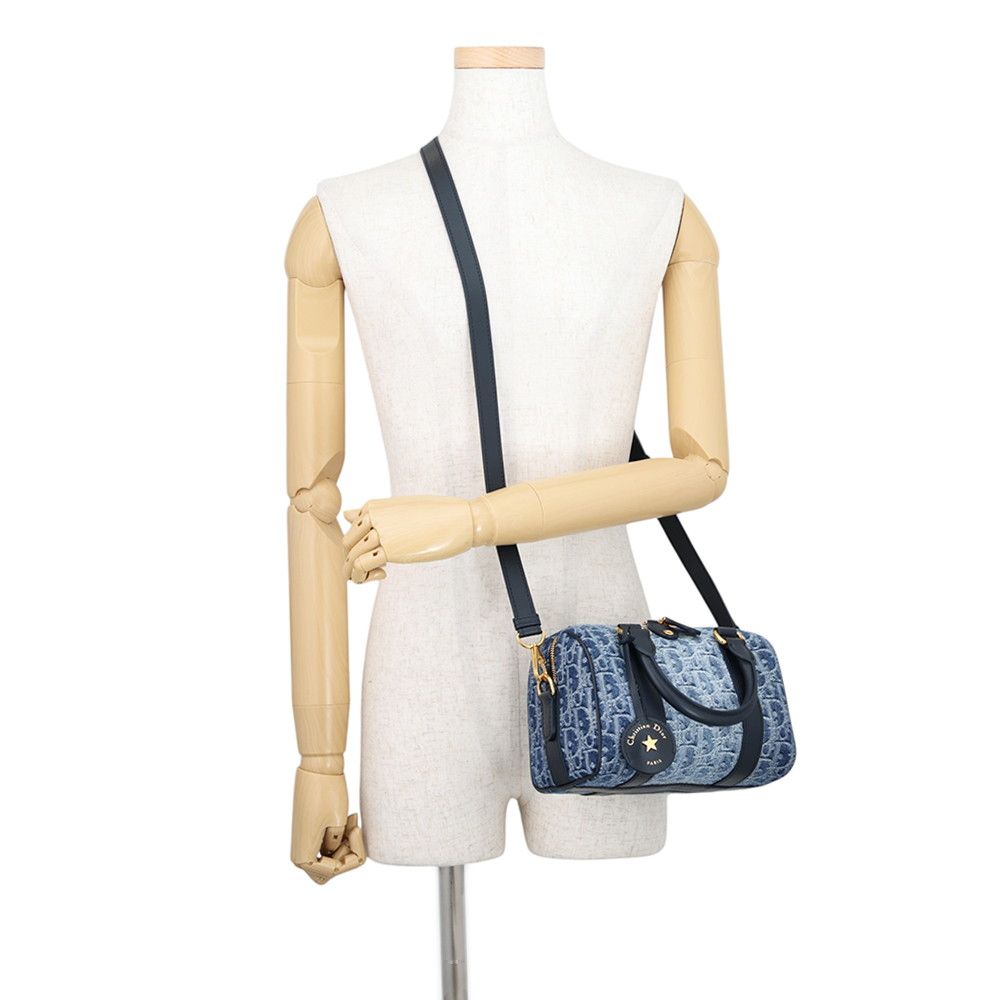 Dior Handbag Groove 20 Oblique Small Denim Leather 2-Way Shoulder Trotter — view 5