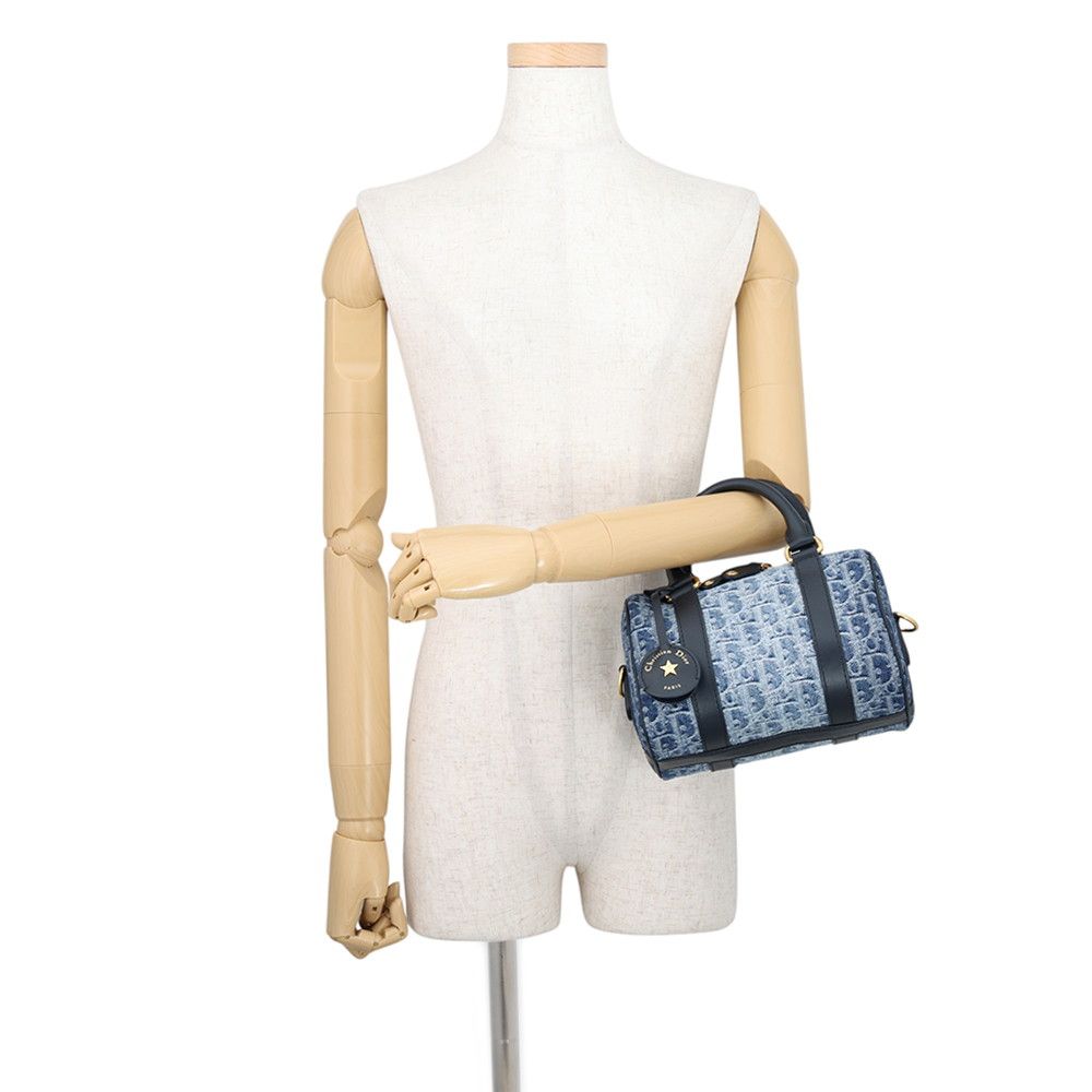 Dior Handbag Groove 20 Oblique Small Denim Leather 2-Way Shoulder Trotter — view 4