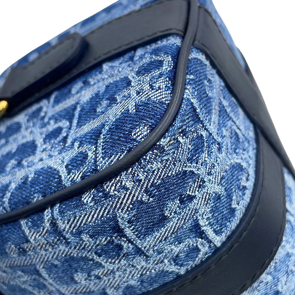 Dior Handbag Groove 20 Oblique Small Denim Leather 2-Way Shoulder Trotter — view 8