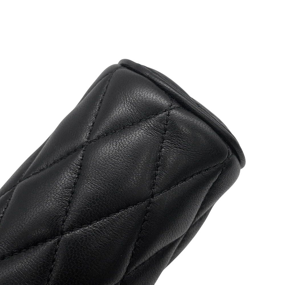 Saint Laurent Paris Chain Shoulder Bag Micro Saddle Tube Lambskin Aaaju Black — view 6