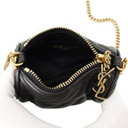 Saint Laurent Paris Chain Shoulder Bag Micro Saddle Tube Lambskin Aaaju Black — view 5