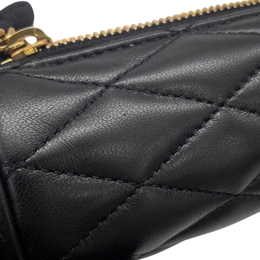 Saint Laurent Paris Chain Shoulder Bag Micro Saddle Tube Lambskin Aaaju Black — view 7