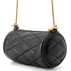 Saint Laurent Paris Chain Shoulder Bag Micro Saddle Tube Lambskin Aaaju Black — view 2