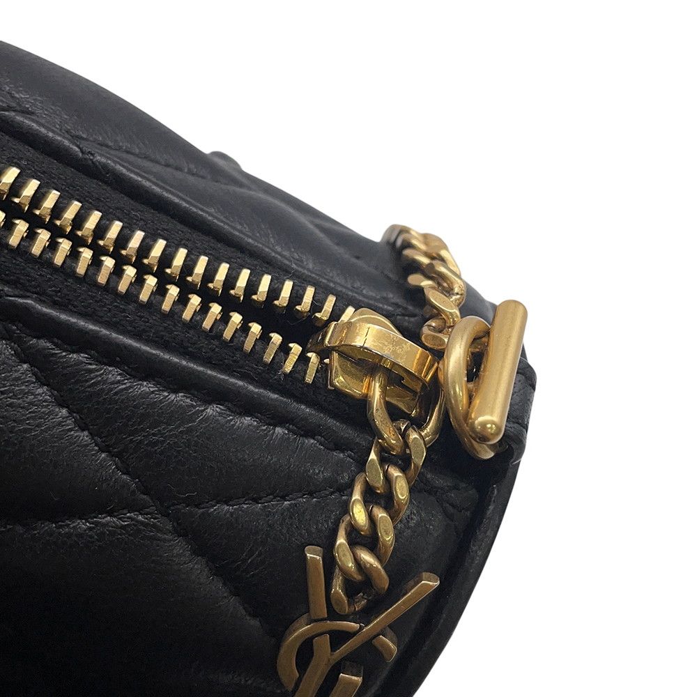 Saint Laurent Paris Chain Shoulder Bag Micro Saddle Tube Lambskin Aaaju Black — view 8