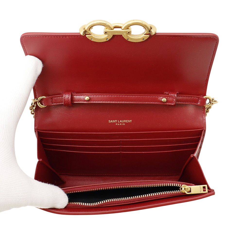 Saint Laurent Paris Chain Shoulder Wallet Maillon Calfskin — view 7