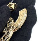Chanel Brooch CC Logo Rhinestone Faux Pearl Metal — view 6