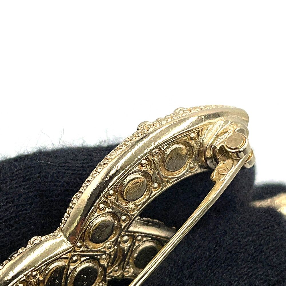 Chanel Brooch CC Logo Rhinestone Faux Pearl Metal — view 5