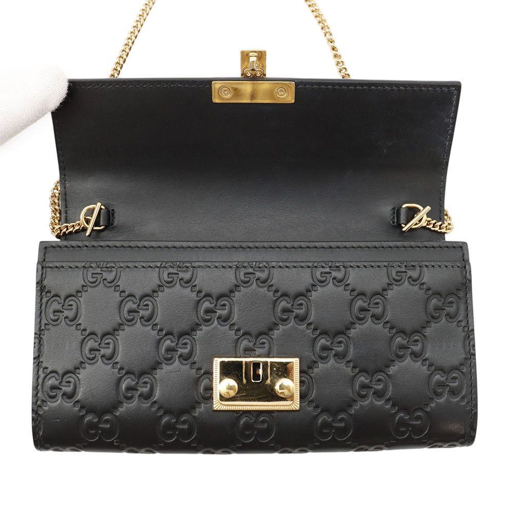 Gucci Chain Wallet Guccissima Leather Black Shoulder — view 5