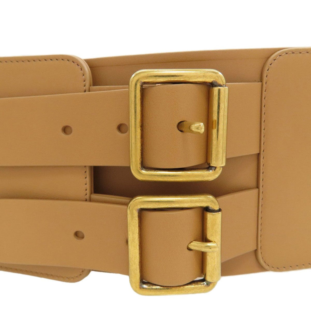 Dior Maxi Double Gold Buckle Belt Leather — view 4