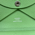 Hermes Coin Case Calvi Duo Vert Cricket — view 5