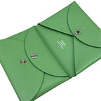 Hermes Coin Case Calvi Duo Vert Cricket — view 3