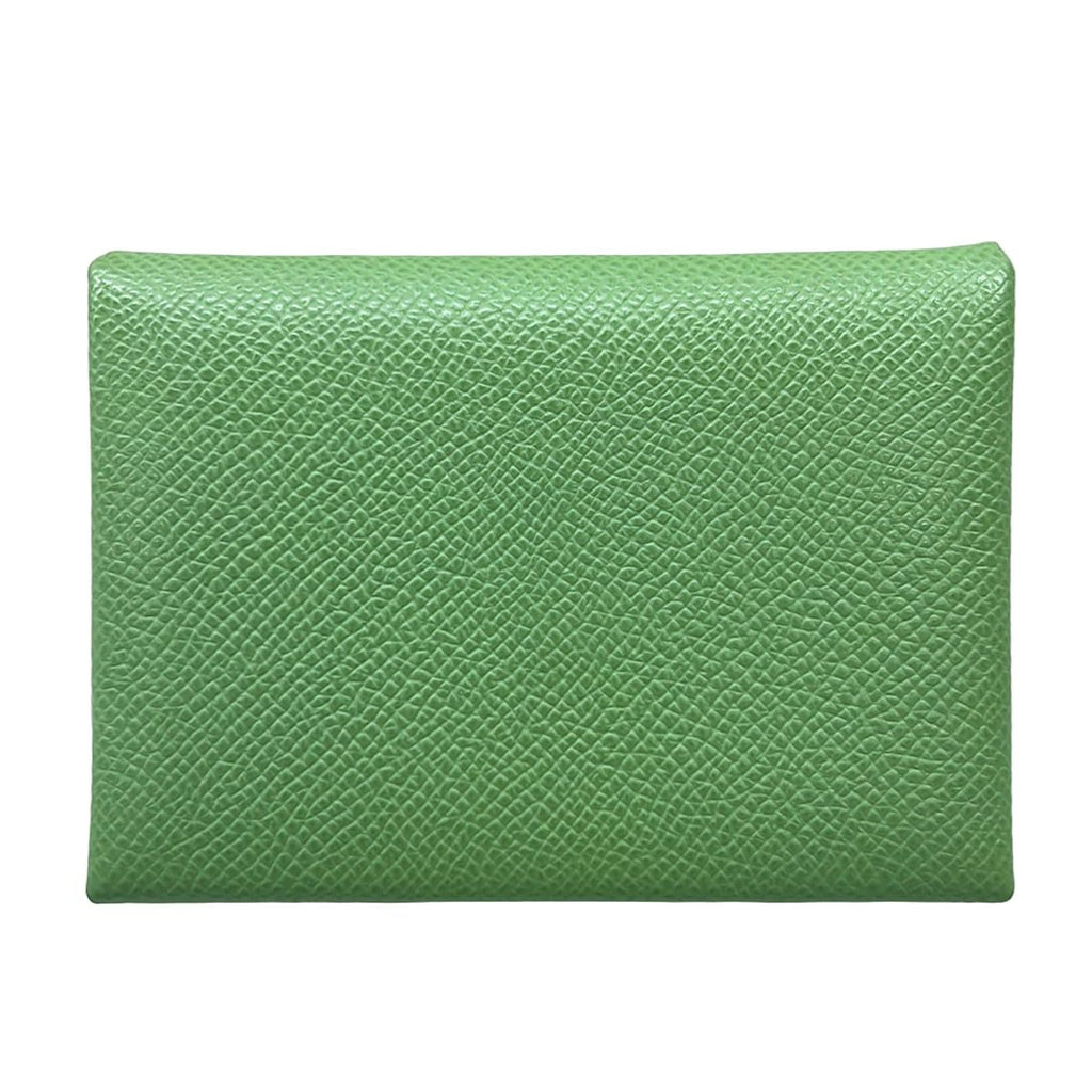 Hermes Coin Case Calvi Duo Vert Cricket