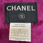 Chanel Jacket 36 S Purple Tweed Sequin Border Coco Button Cotton — view 3