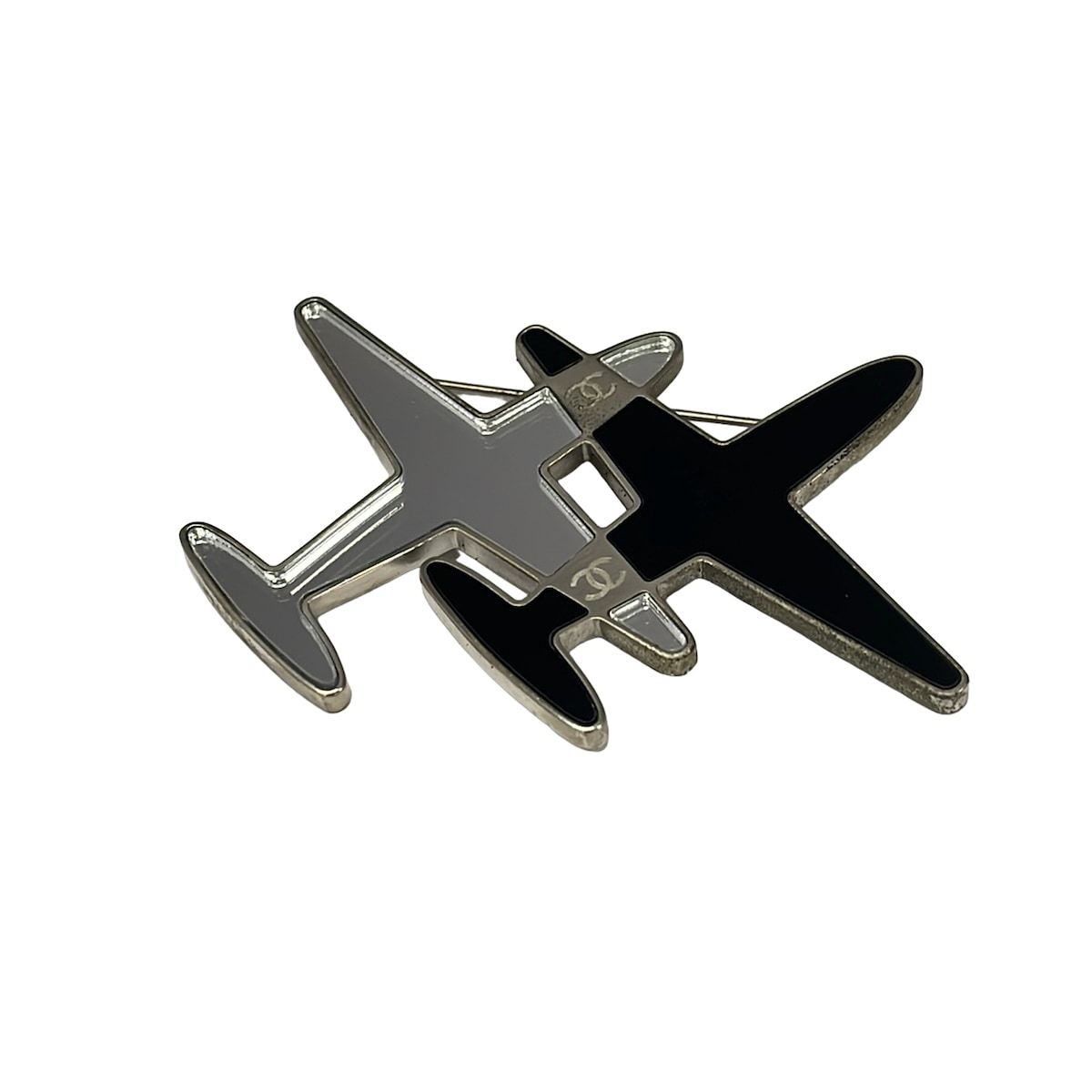 Chanel Brooch Silver Airplane