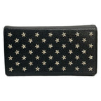 Saint Laurent Paris Wallet Black Studs Star Flap Leather