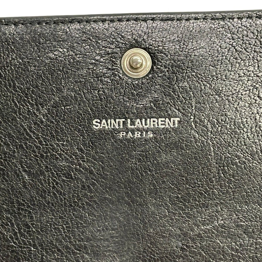 Saint Laurent Paris Wallet Black Studs Star Flap Leather — view 6