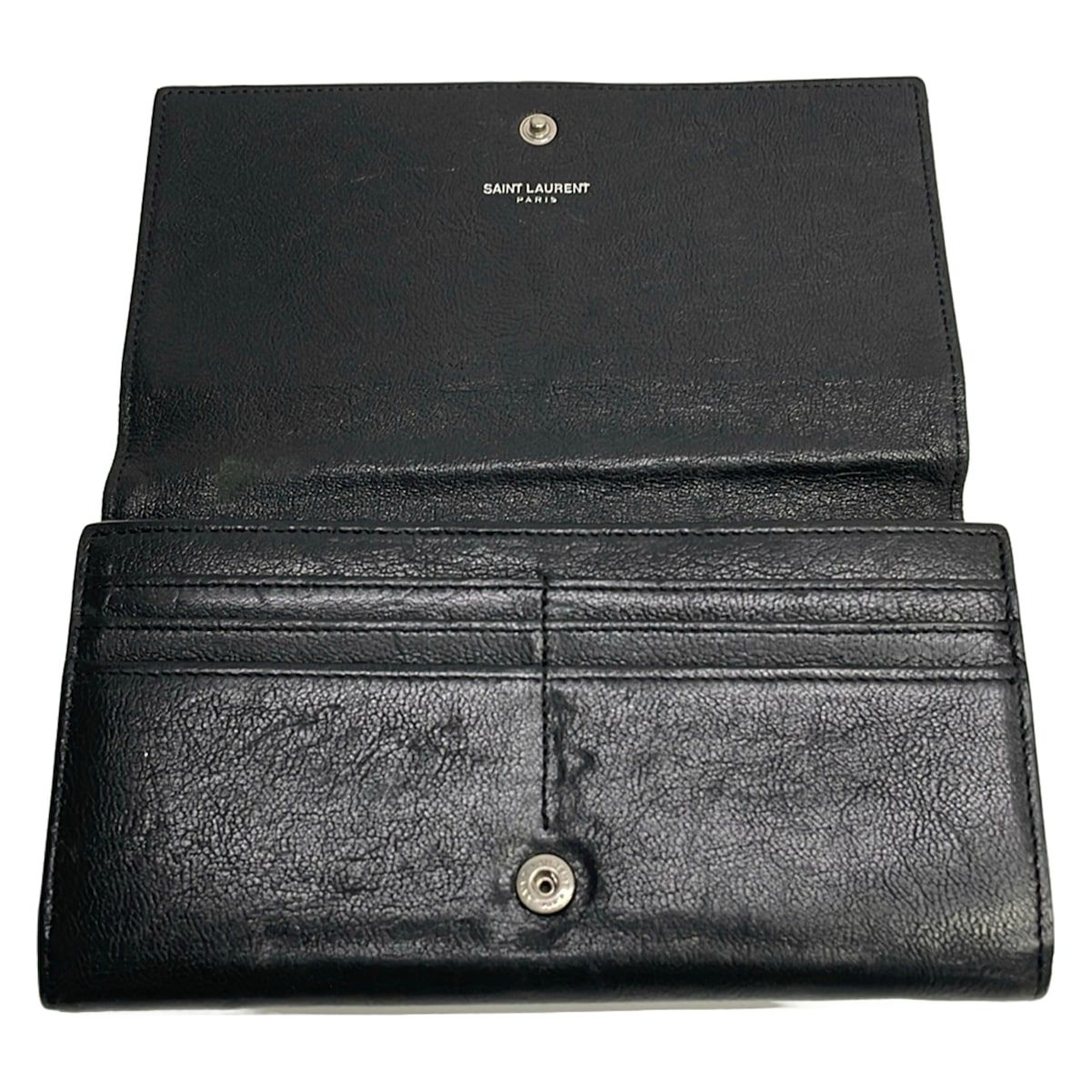 Saint Laurent Paris Wallet Black Studs Star Flap Leather — view 3