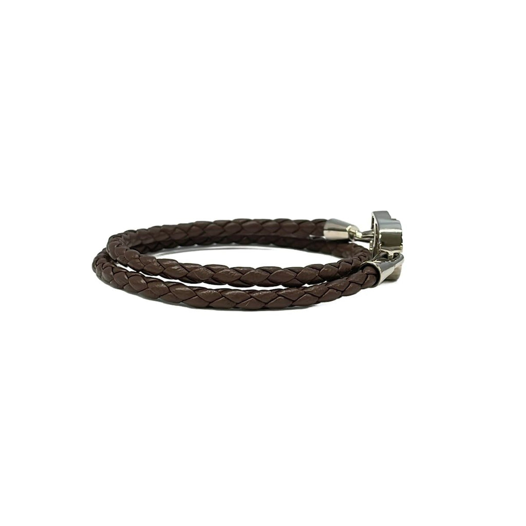 Dior Bracelet Leather Dark Brown CD Motif Braid — view 2