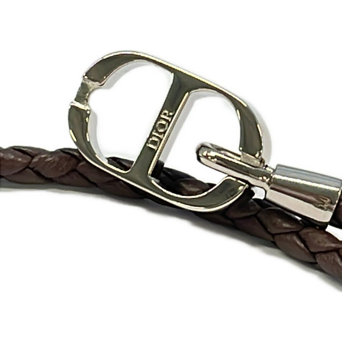Dior Bracelet Leather Dark Brown CD Motif Braid — view 6