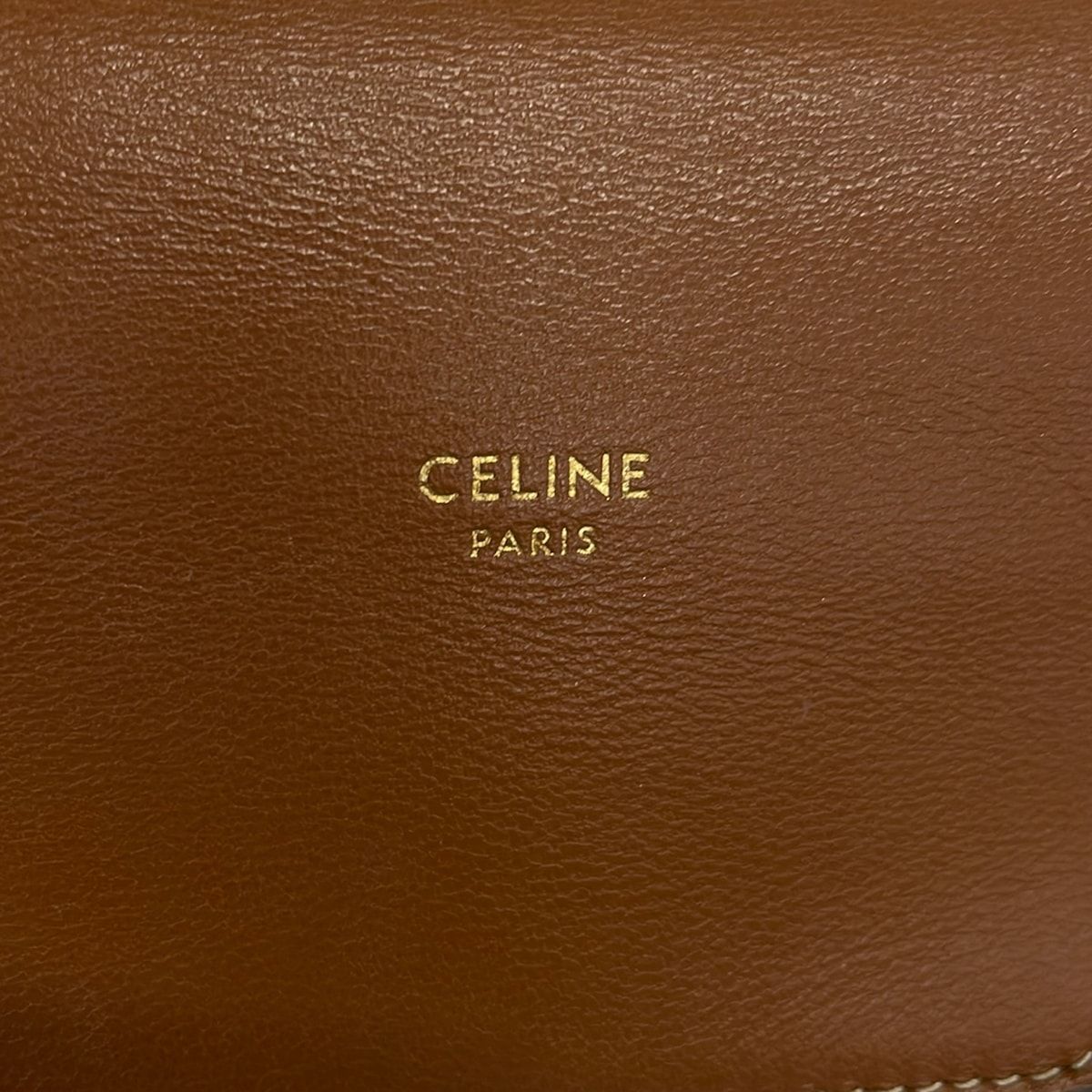 Celine Shoulder Bag Triomphe Phone Pouch Tan Smartphone Pochette — view 9