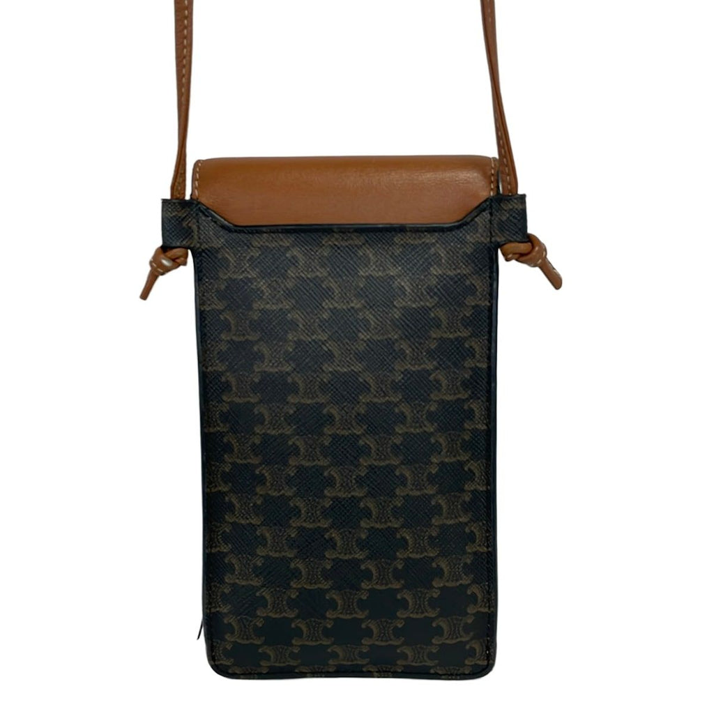 Celine Shoulder Bag Triomphe Phone Pouch Tan Smartphone Pochette — view 3