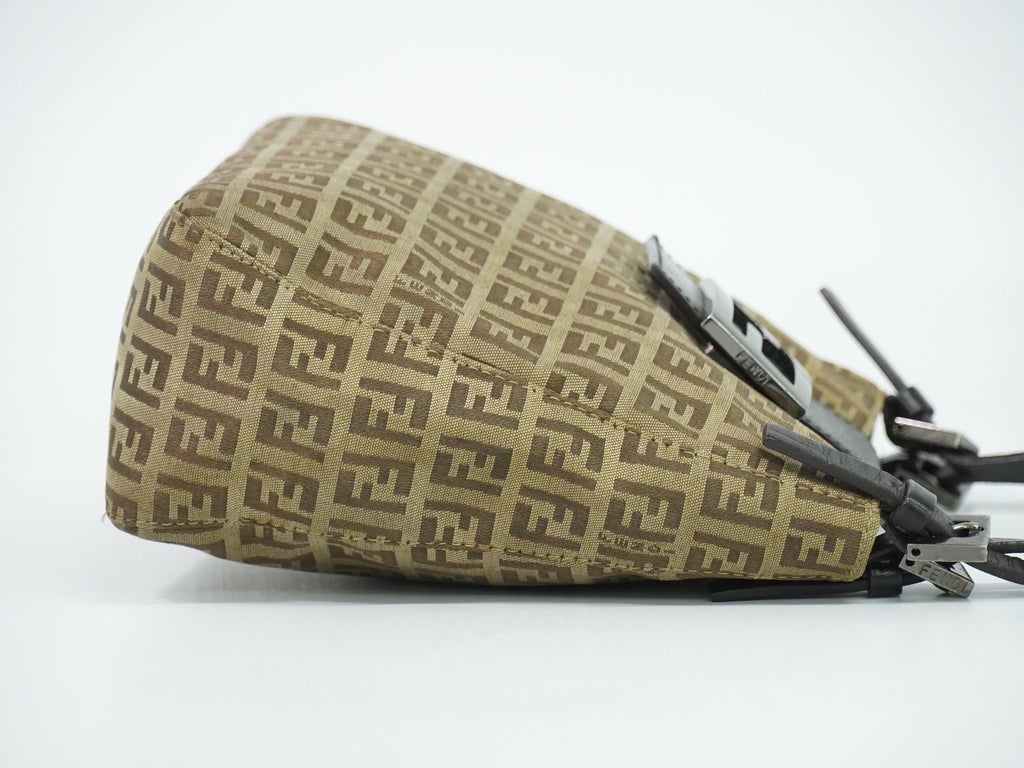 Fendi Zucchi Handbag Canvas Beige Zucchino Bag Second — view 4