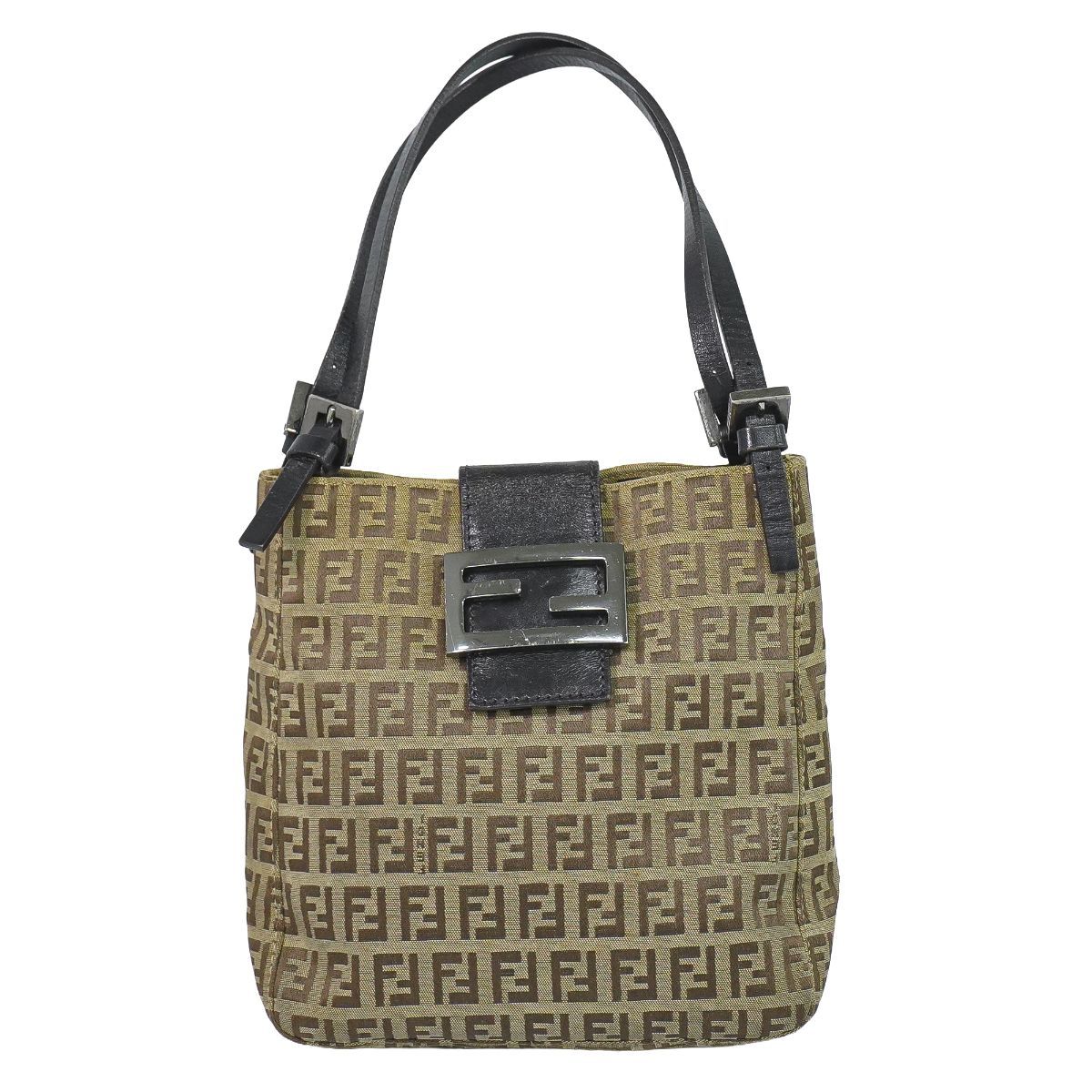 Fendi Zucchi Handbag Canvas Beige Zucchino Bag Second