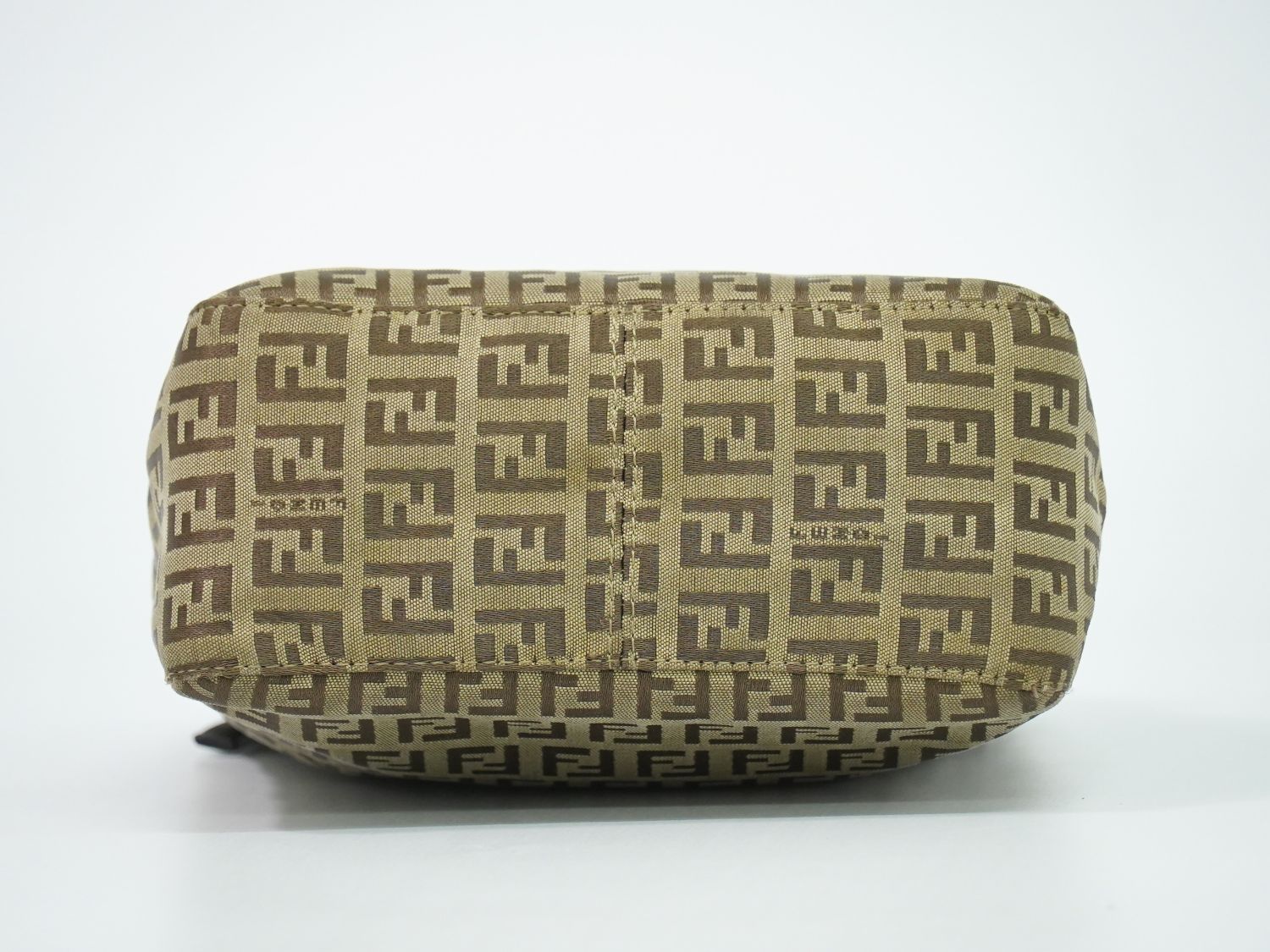 Fendi Zucchi Handbag Canvas Beige Zucchino Bag Second — view 3