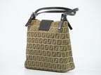 Fendi Zucchi Handbag Canvas Beige Zucchino Bag Second — view 2