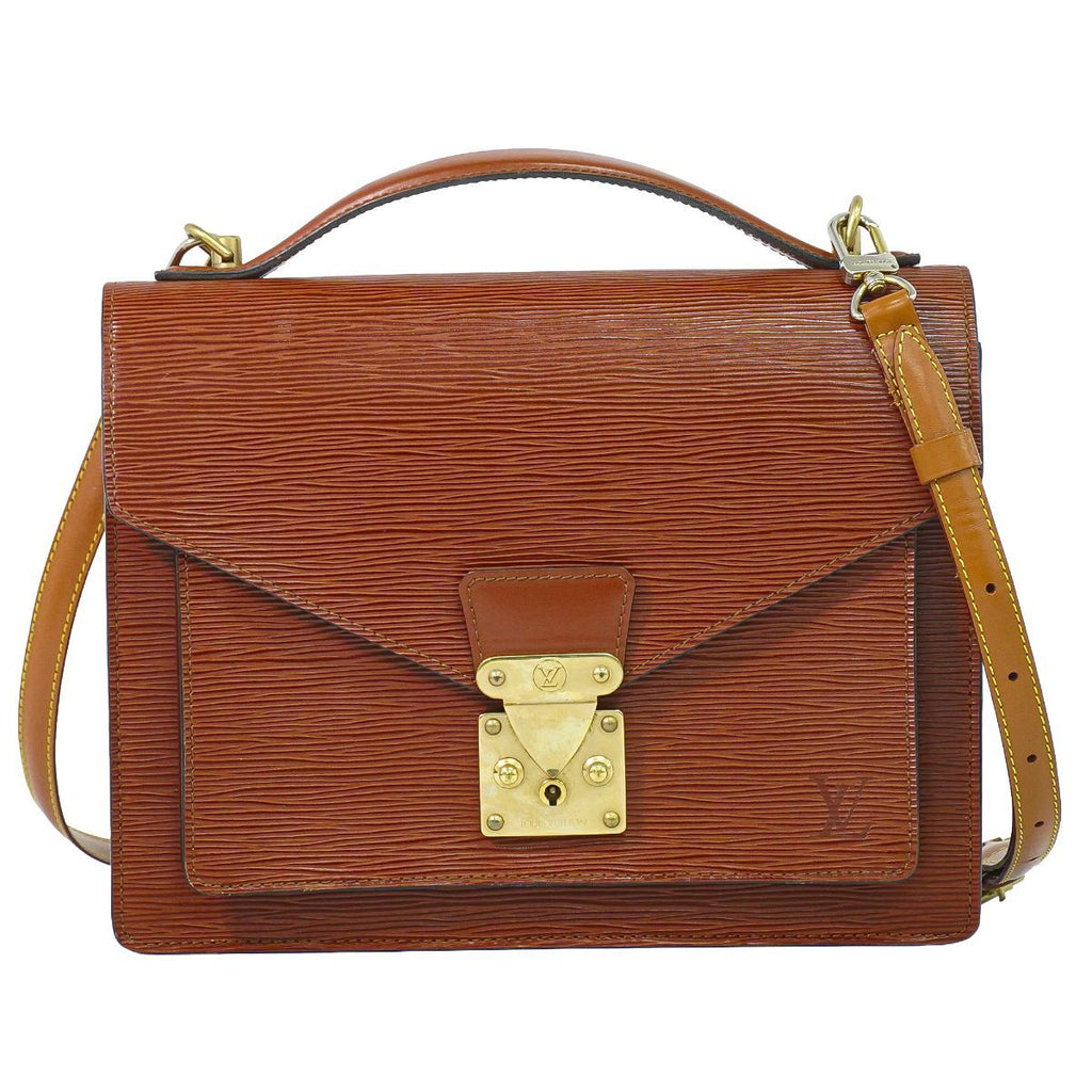 Louis Vuitton LV Monceau 28 Epi Leather 2-Way Shoulder Bag Brown Second