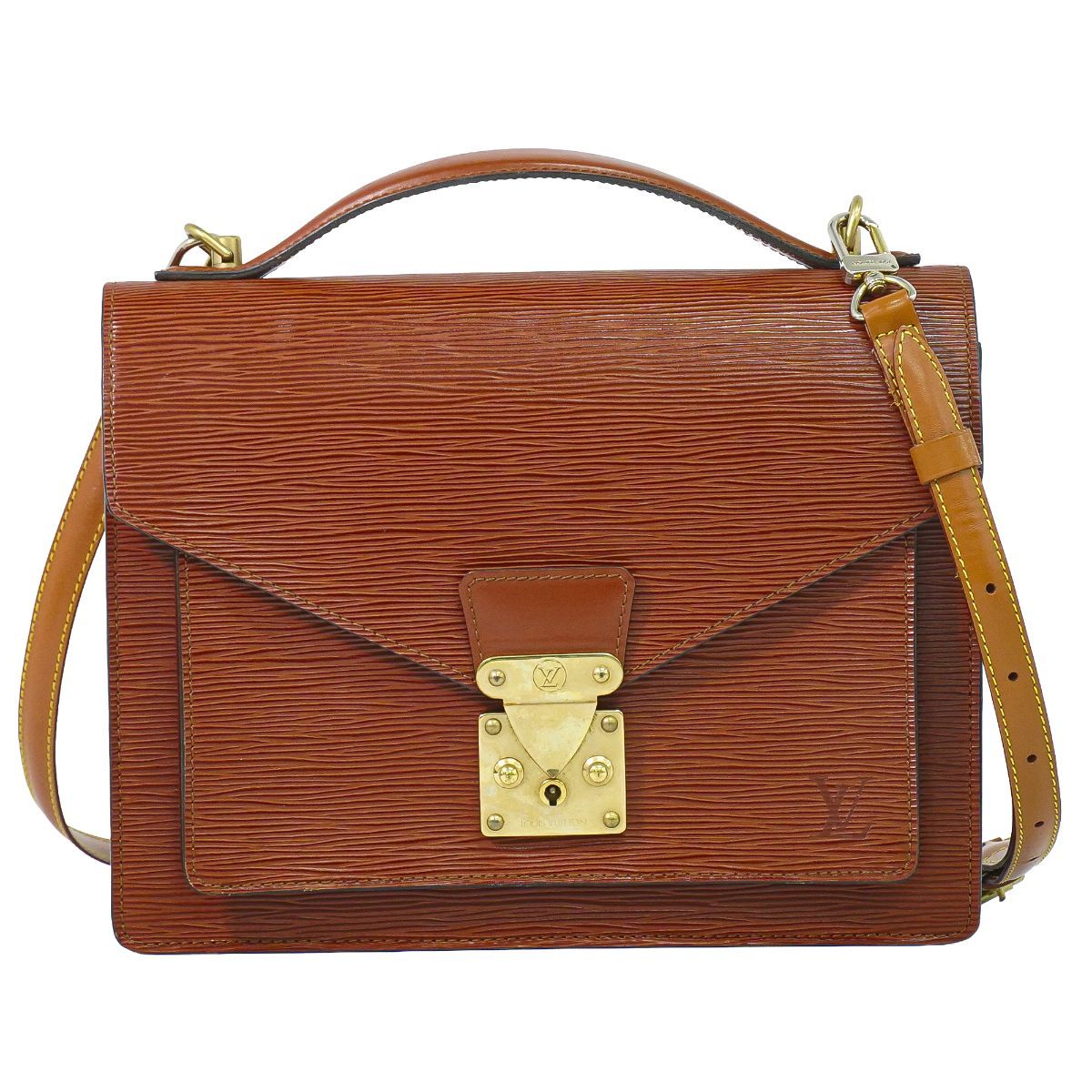 Louis Vuitton LV Monceau 28 Epi Leather 2-Way Shoulder Bag Brown Second