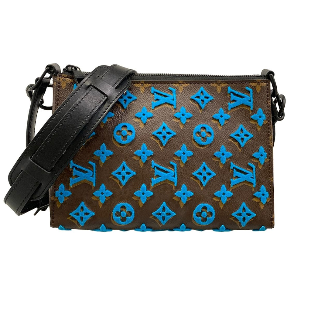 Louis Vuitton Shoulder Bag Monogram Tufting Triangle Messenger Turquoise