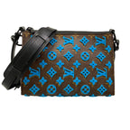 Louis Vuitton Shoulder Bag Monogram Tufting Triangle Messenger Turquoise