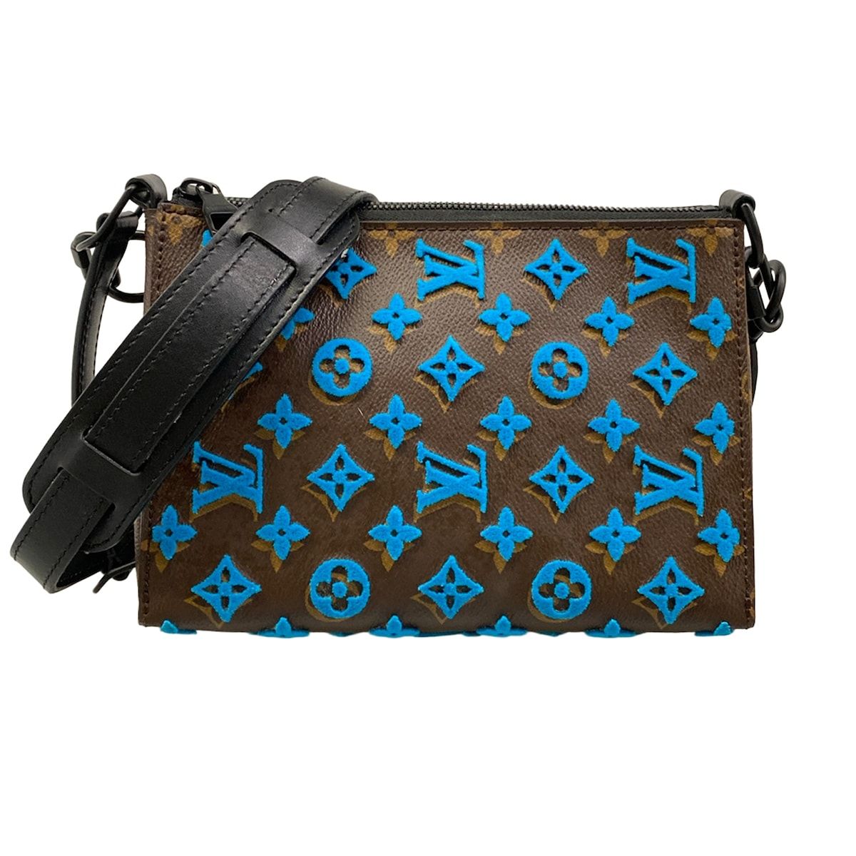 Louis Vuitton Shoulder Bag Monogram Tufting Triangle Messenger Turquoise