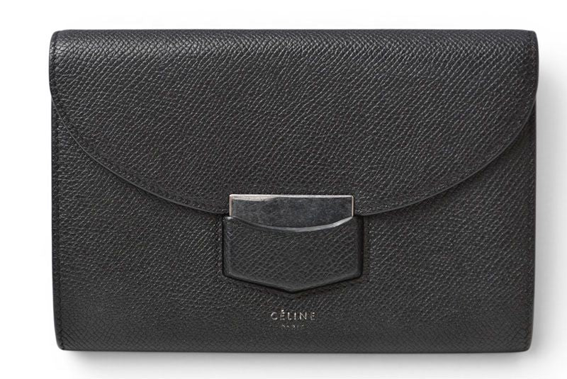 Celine Bi Foldwallet Trotter Flap Multi Black Leather