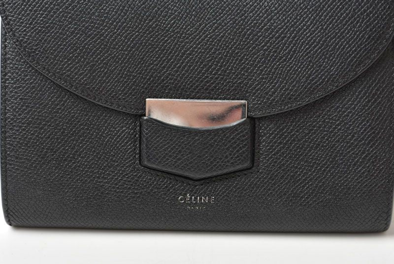 Celine Bi Foldwallet Trotter Flap Multi Black Leather — view 2