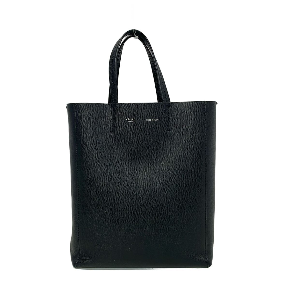 Celine Tote Vertical Cabas Mall Black Leather
