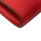 Hermes Wallet Kelly Long Rouge Kazak Silver — view 7