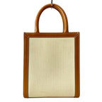 Celine Tote Mini Vertical Cover Ivory Light Brown Black Leather — view 3
